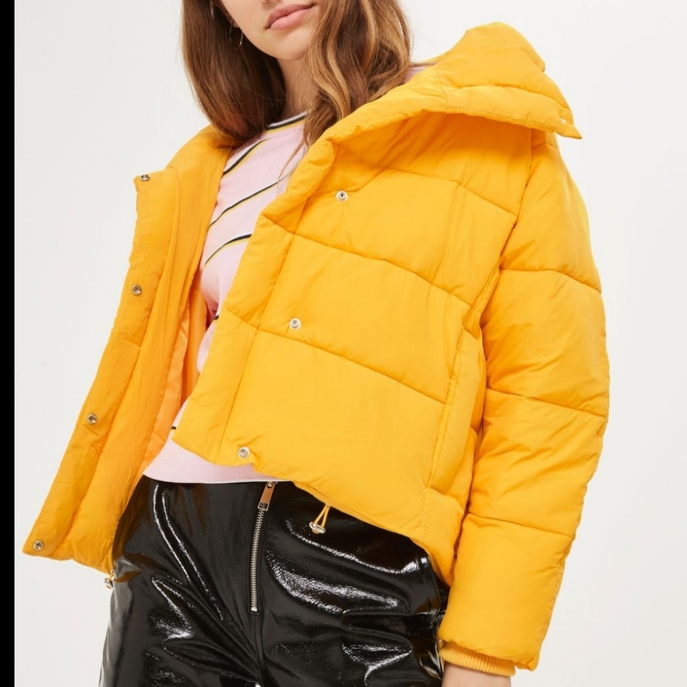 Topshop Yellow Puffer Jacket